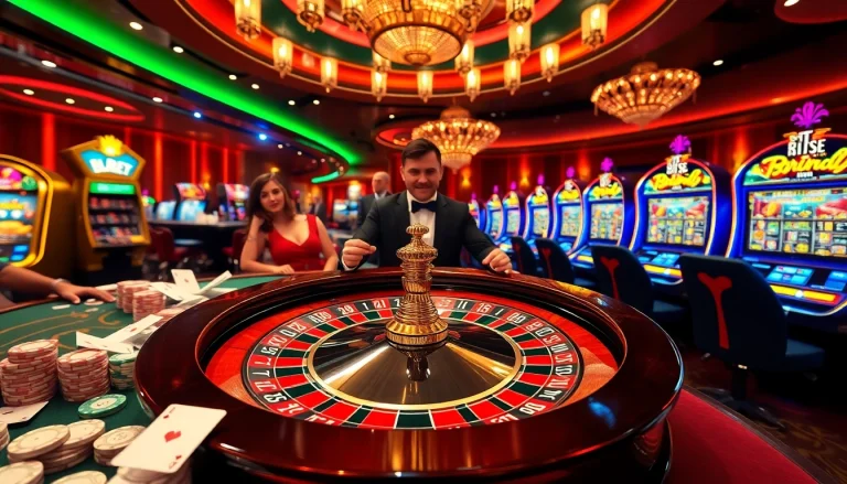Players enjoying online games at sites de casino en ligne with vibrant casino elements.