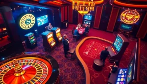 Experience thrilling wins at the trang chủ 88aa casino with vibrant tables and slot machines.